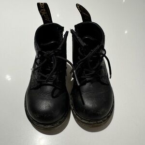 Kids Dr. Martens Black Leather Ankle Boots